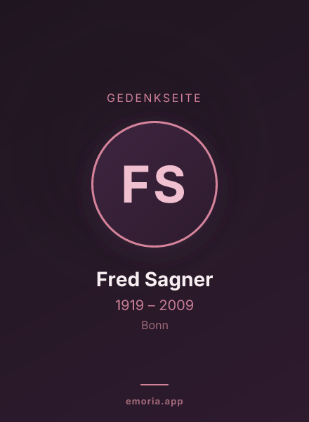 Gedenkportrait von Fred Sagner