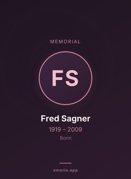 Memorial portrait of Fred Sagner