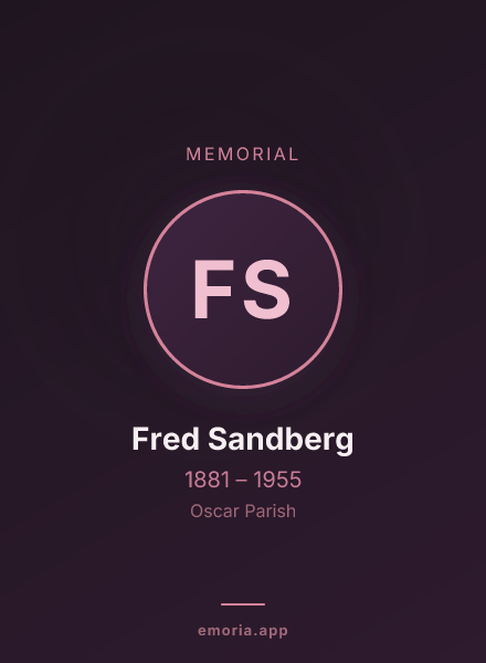 Memorial portrait of Fred Sandberg