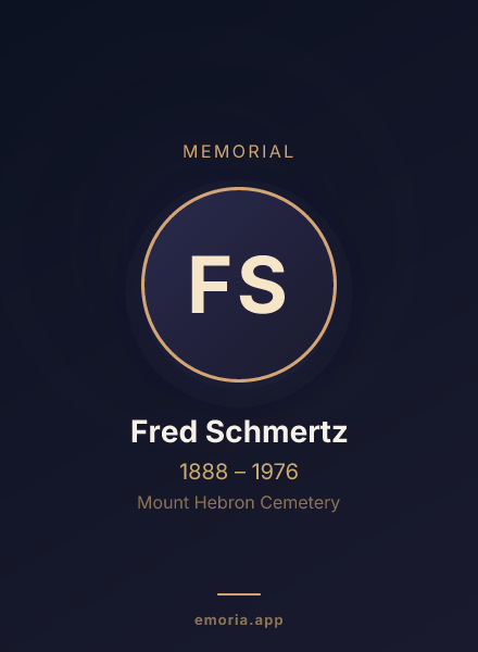 Memorial portrait of Fred Schmertz