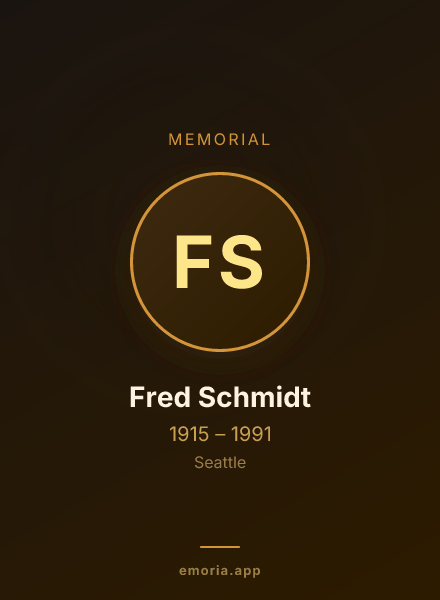 Memorial portrait of Fred Schmidt