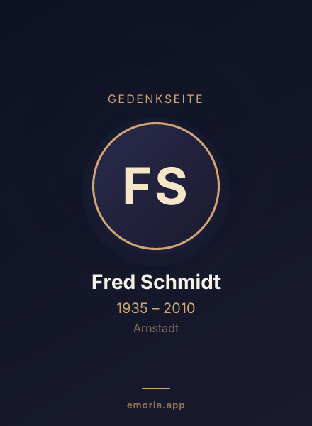 Gedenkportrait von Fred Schmidt