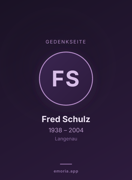 Gedenkportrait von Fred Schulz