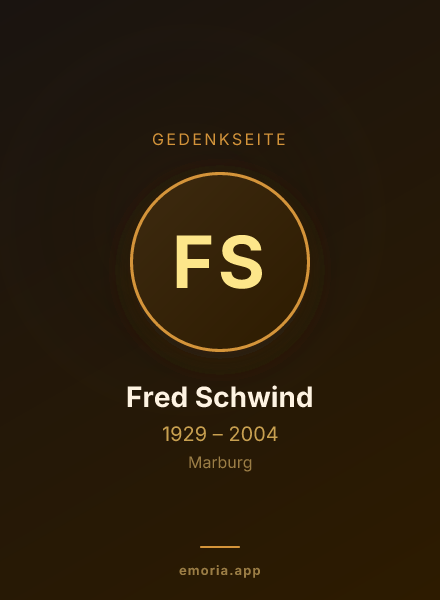 Gedenkportrait von Fred Schwind