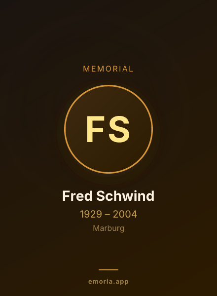 Memorial portrait of Fred Schwind