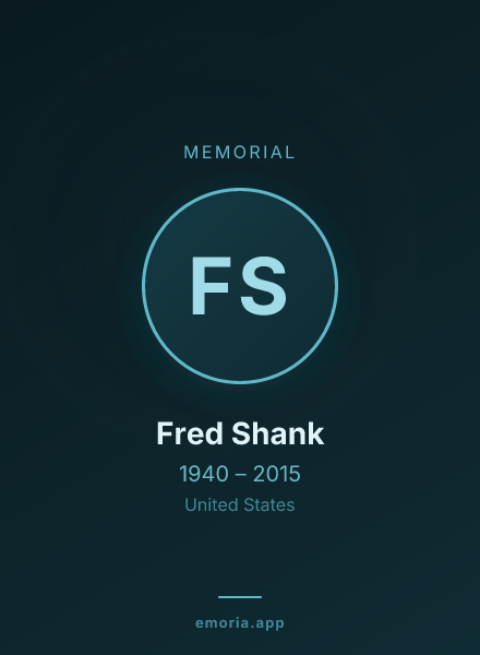 Memorial portrait of Fred Shank
