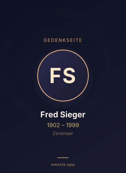 Gedenkportrait von Fred Sieger
