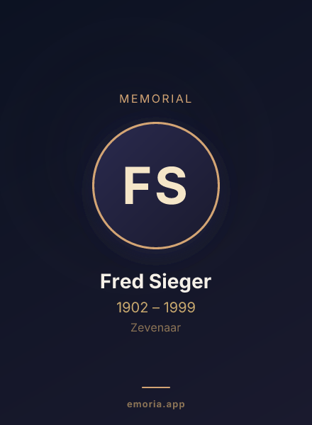 Memorial portrait of Fred Sieger