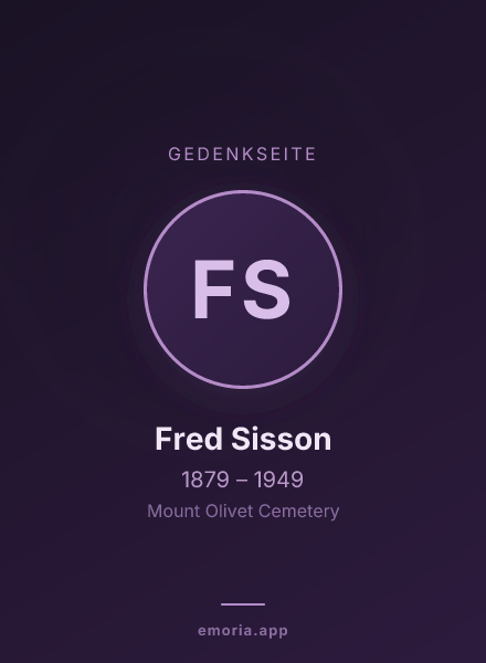 Gedenkportrait von Fred Sisson