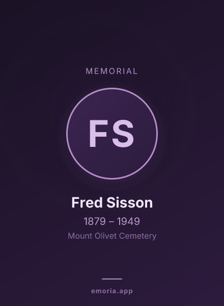 Memorial portrait of Fred Sisson