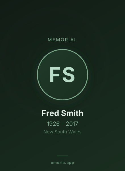 Memorial portrait of Fred Smith