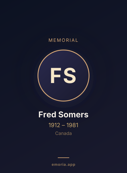 Memorial portrait of Fred Somers