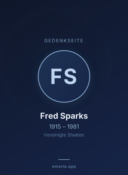 Gedenkportrait von Fred Sparks