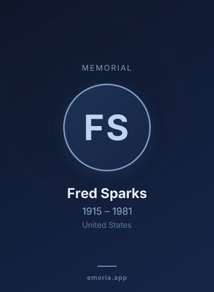 Memorial portrait of Fred Sparks