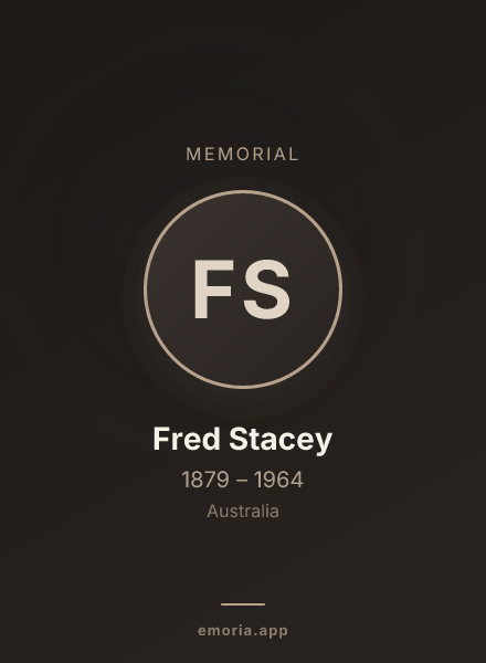 Memorial portrait of Fred Stacey