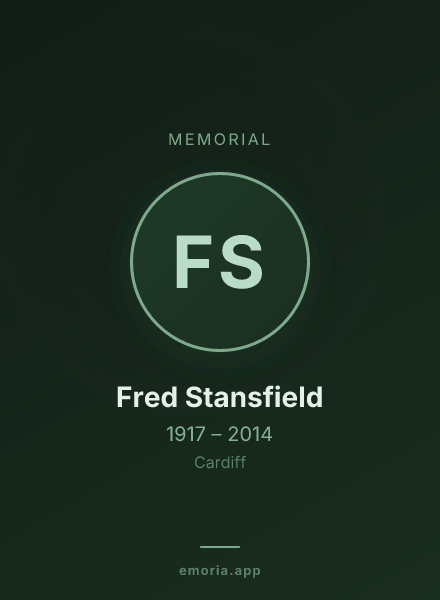 Memorial portrait of Fred Stansfield