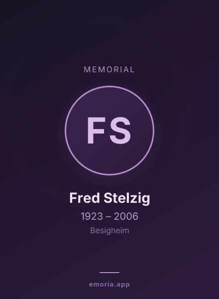 Memorial portrait of Fred Stelzig