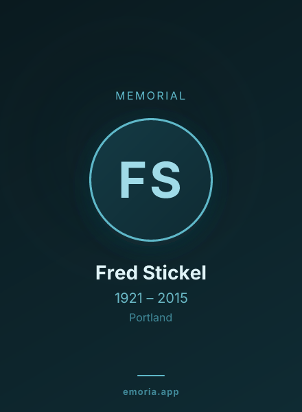 Memorial portrait of Fred Stickel