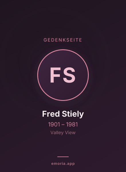 Gedenkportrait von Fred Stiely