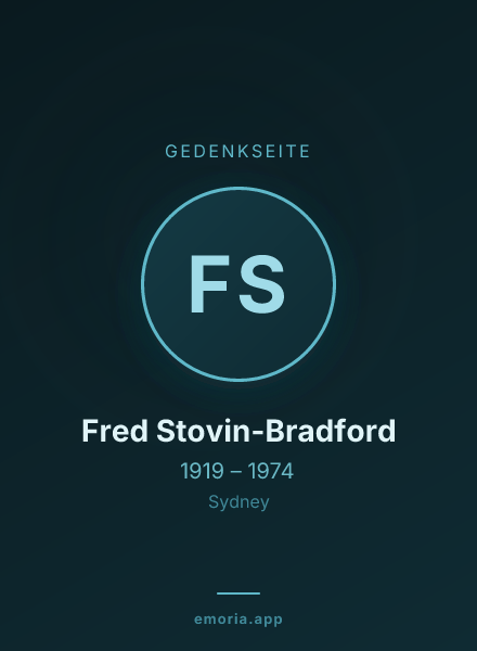 Gedenkportrait von Fred Stovin-Bradford