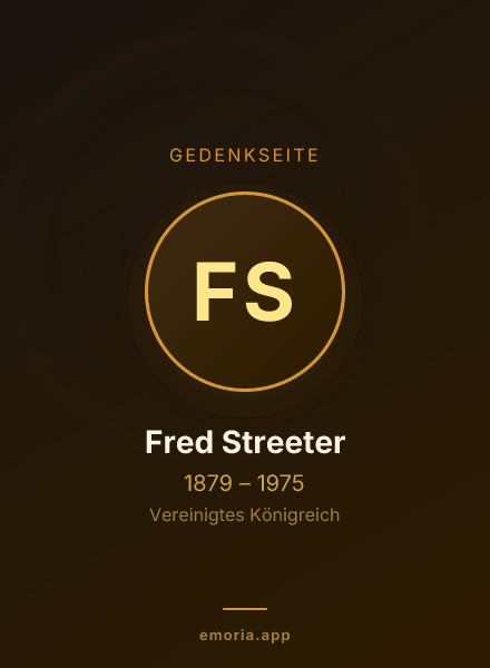 Gedenkportrait von Fred Streeter