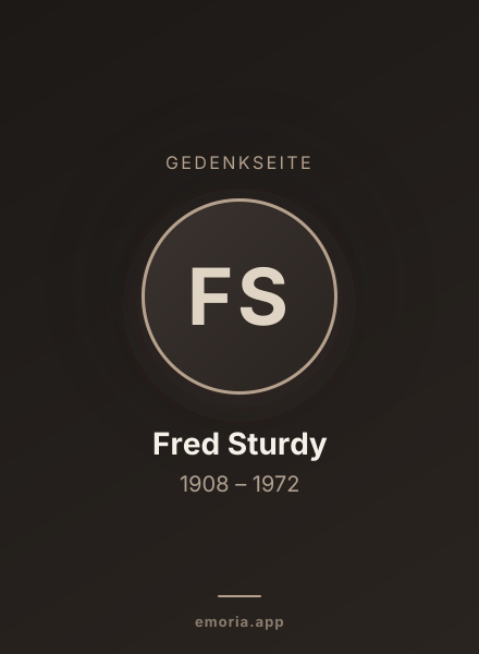 Gedenkportrait von Fred Sturdy
