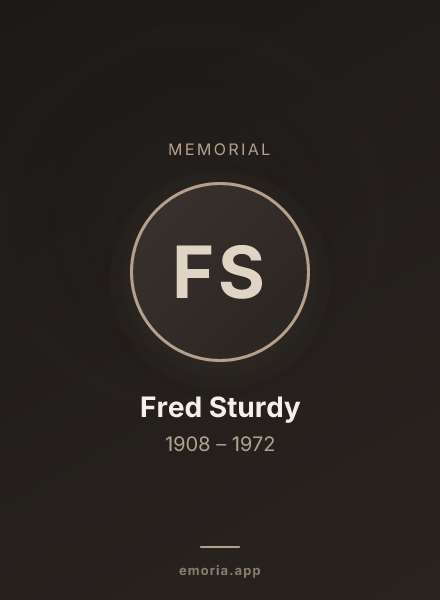 Memorial portrait of Fred Sturdy