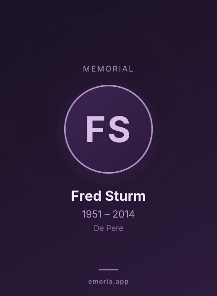 Memorial portrait of Fred Sturm