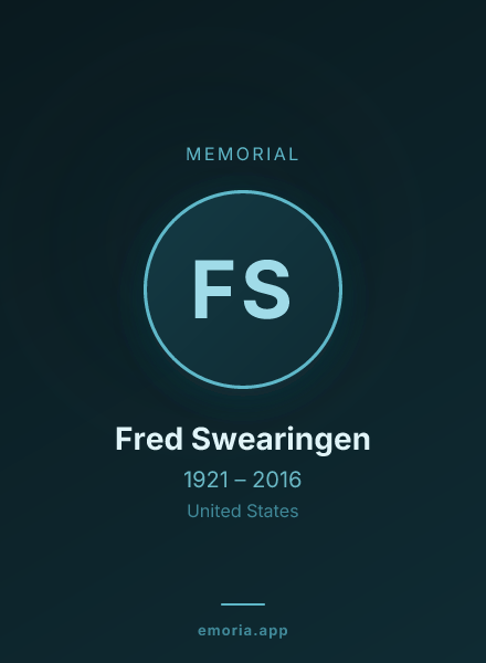 Memorial portrait of Fred Swearingen