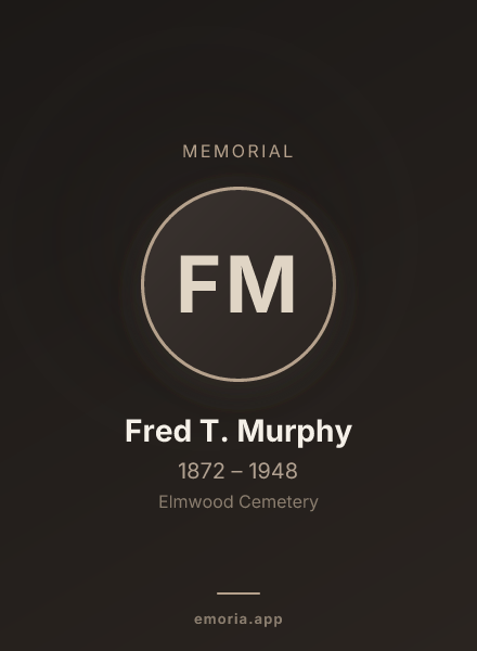 Memorial portrait of Fred T. Murphy