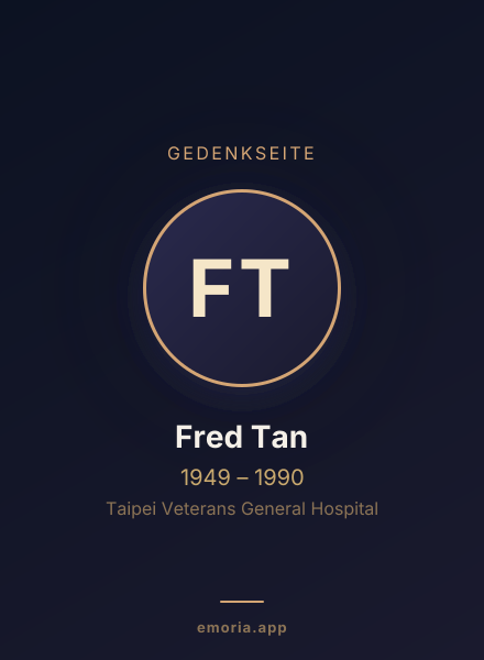 Gedenkportrait von Fred Tan