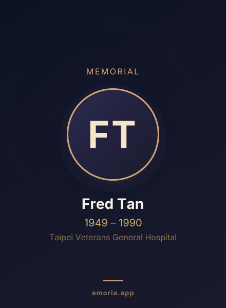 Memorial portrait of Fred Tan