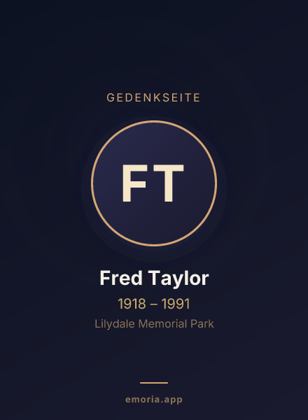 Gedenkportrait von Fred Taylor