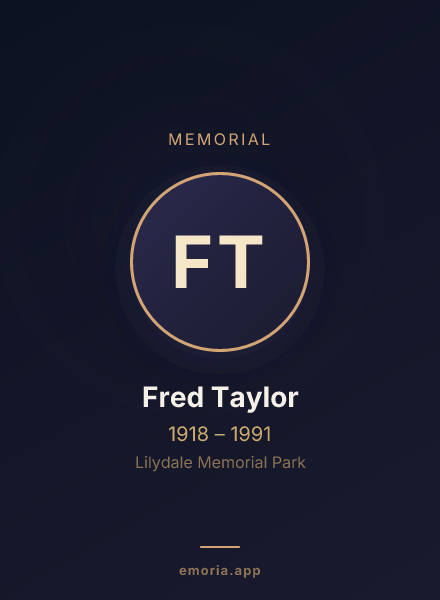Memorial portrait of Fred Taylor