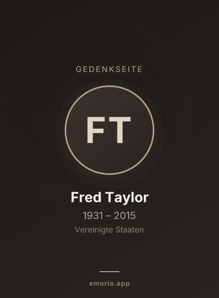 Gedenkportrait von Fred Taylor