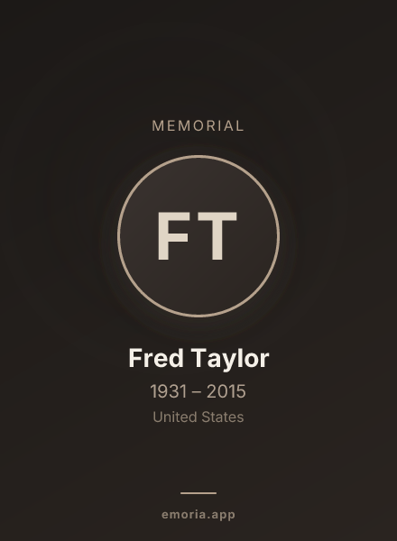 Memorial portrait of Fred Taylor