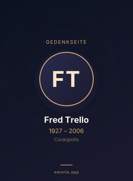 Gedenkportrait von Fred Trello