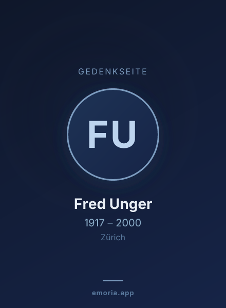 Gedenkportrait von Fred Unger