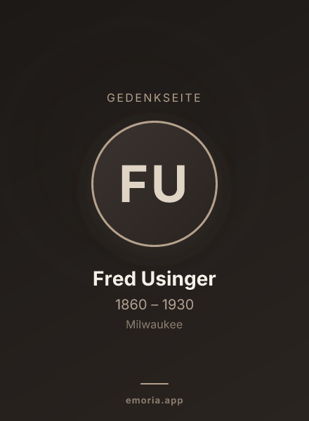 Gedenkportrait von Fred Usinger