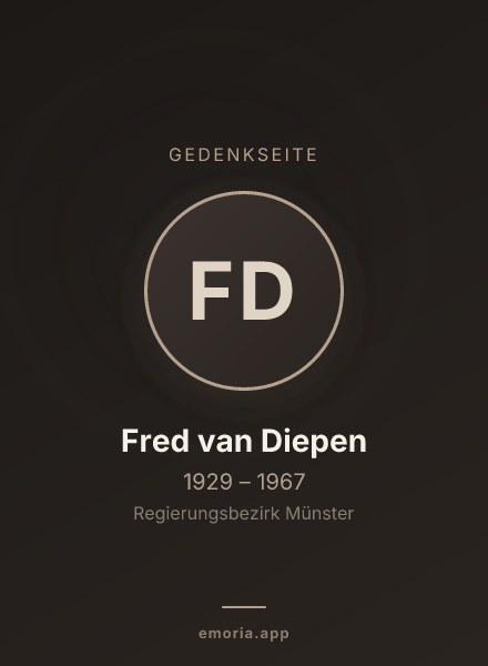 Gedenkportrait von Fred van Diepen