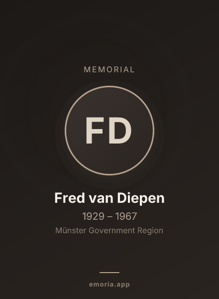 Memorial portrait of Fred van Diepen