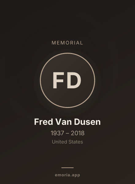 Memorial portrait of Fred Van Dusen