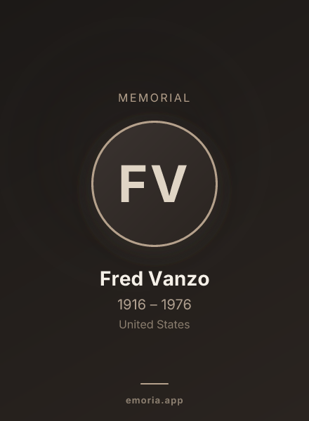 Memorial portrait of Fred Vanzo