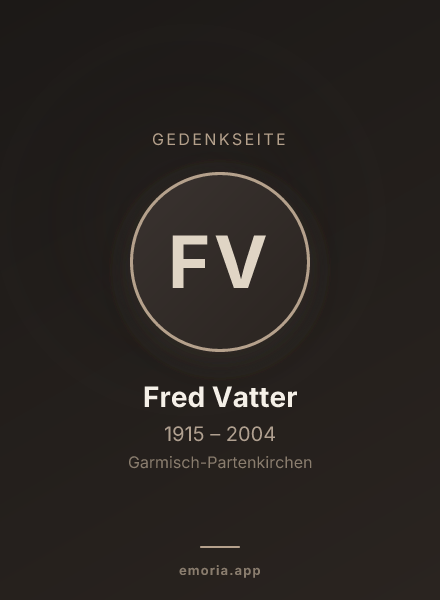 Gedenkportrait von Fred Vatter