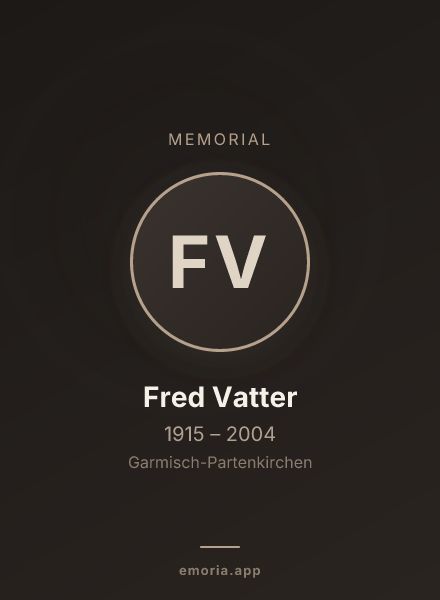 Memorial portrait of Fred Vatter