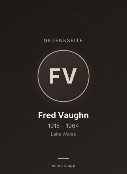 Gedenkportrait von Fred Vaughn