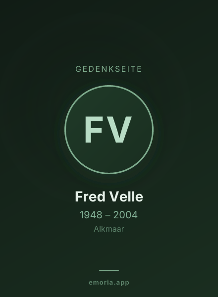 Gedenkportrait von Fred Velle