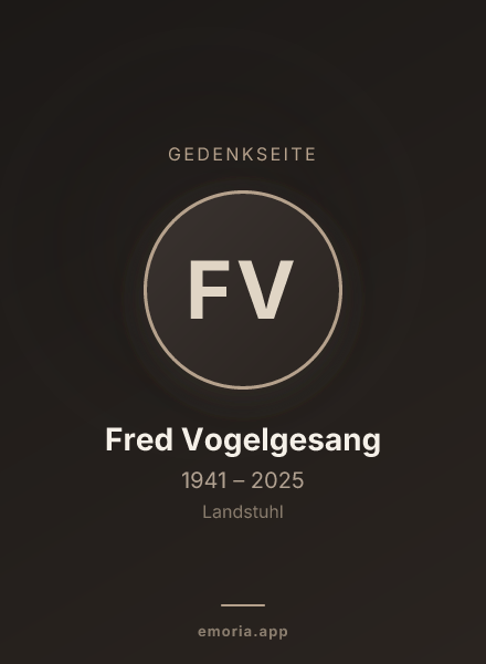 Gedenkportrait von Fred Vogelgesang