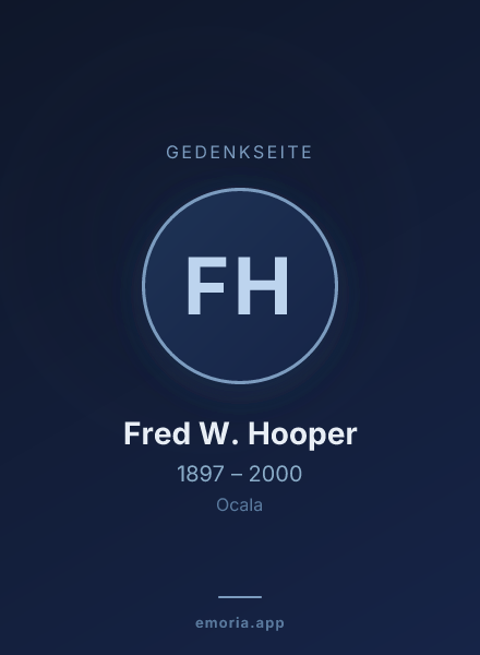 Gedenkportrait von Fred W. Hooper