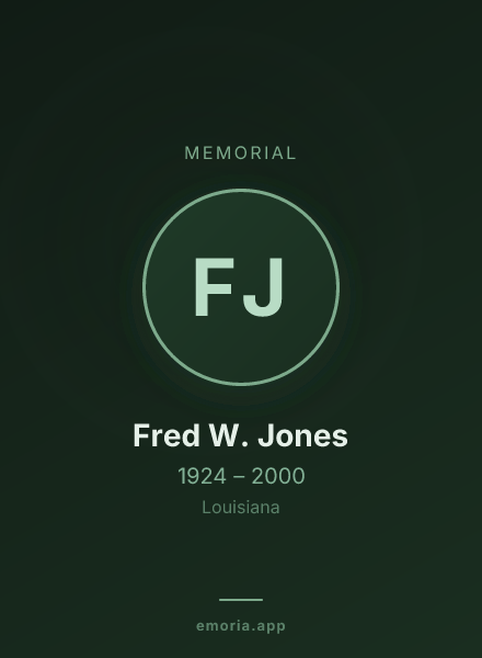 Memorial portrait of Fred W. Jones